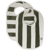 jollein Bavoir enfant rayures éponge vert feuille lot de 2