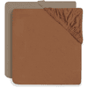 jollein Jersey Spannbettlaken 60x120cm 2-er Pack Caramel/Biscuit