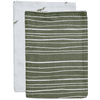 jollein Flanelový mušelín 2-pack Stripe Olive Leaf Green 