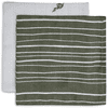 jollein Pussiliina musliini 2-pack Stripe Olive Leaf Green 