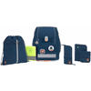 LÄSSIG Boxy Unique 7-delt skoletaske sæt marineblå