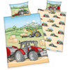 babybest® Flanellen beddengoed Tractor 100 x 135 cm
