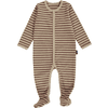 Alvi ® romper suit with foot Starfish beige/brown
