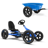 BERG Go-Kart a pedali Buddy Blue (incluso Rimorchio blu e Gancio di traino)