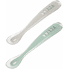 BEABA® Cuillère bébé 1er âge silicone gris velours/vert sauge lot de 2