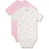 Sanetta Wrap-around bodysuit dobbeltpakke hvid/rosa 