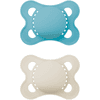 MAM Sucette Original mat silicone 0-6 mois bleu/beige lot de 2