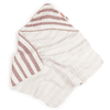 Done by Deer ™ Ręcznik kąpielowy z kapturem Stripes różowy