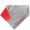 Tanjo Halstuch mit Name bestickt - Bio Baumwolle grau rot