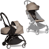 BABYZEN Kinderwagen YOYO2 0+ Black mit Neugeborenenaufsatz und Textilset Taupe