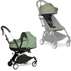 BABYZEN Kinderwagen YOYO2 0+ White mit Liegewanne Gratis Textilset Olive