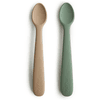 mushie Cuillère enfant silicone Dried Thyme/Natural lot de 2