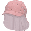 Sterntaler Peaked Cap med nackskydd blommor Pale Pink 