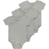 kindsgard Wrap-around bodysuit trunder 3-pack krótki rękaw szary