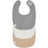 Lässig Bibs for newborn 3stk sett mørkegrå lysegrå beige