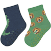 Sterntaler ABS sokken dubbelpak krokodil/leeuw marine 
