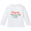 Schnullireich Baby Shirt (Langarm) mit Namen Weiß – Kleines Faultier Weiß