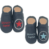 Schnullireich Anti-Rutsch Krabbelschuhe mit Namen Stern Boy Dunkelblau