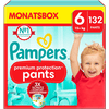 Pampers Premium Protection Pants, talla 6, 15kg+, caja mensual (1x 132 pañales)