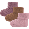 Ewers First Time Socks 3-Pack Rib/Cover Pink/Brown/Dark Pink 