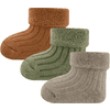 Ewers Baby Sokken 3-Pack Rib/Cover Light Grey/Green/Rust