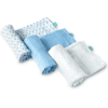 KOALA BABYCARE® Langes enfant mousseline Soft Touch bleu 80x80 cm lot de 3