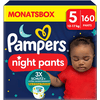Pampers Baby-Dry Pants Night , størrelse 5 12-17kg, månedlig æske (1 x 160 bleer