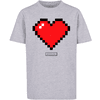 F4NT4STIC T-Shirt Pixel Herz Good Vibes Happy People heather grey
