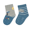Sterntaler Chaussettes de bébé ABS pack de deux mouettes/rouge-queue gris clair 