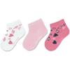 Sterntaler Calcetines cortos pack de 3 corazones rosa