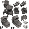 babyGO Geschwisterwagen Duo Mega Ultra Set Grey