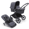 bugaboo Fox Cub kočárek s korbičkou a sedátkem 2023 Black /Stormy Blue