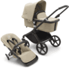 bugaboo Lastenvaunut Fox Cub vaunukopalla ja istuimella Black/Desert Beige