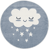 LIVONE Kinderteppich Kids love Rugs WOLKE Rund balu/weiss