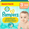 Pampers Premium Protection , koko 3 Midi, 6-10kg, Maxi Pack (1x 102 vaippaa).