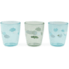 Done by Deer™ Bicchieri di vetro mini, 3 pz, Happy clouds verde