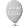 Nordic Coast Company Poduszka dekoracyjna balon " welcome little one" szara