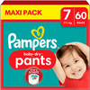 Pampers Baby-Dry Byxor, storlek 7 Extra Large 17+ kg, Maxi Pack (1 x 60 byxor)