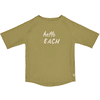 LÄSSIG Camiseta de baño niños UV manga corta Hello Beach Moss green