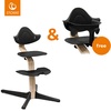 STOKKE® Nomi® Hochstuhl Buche natur / schwarz + gratis Baby Set schwarz