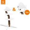 STOKKE® Nomi® Hochstuhl Walnuss / weiß + gratis Baby Set weiß