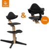 STOKKE® Nomi® Hochstuhl Eiche natur / schwarz + gratis Baby Set schwarz