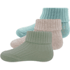 Ewers Baby Sokken Rib met Enveloppe 3-Pack Groen/Beige/Turquoise