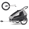 CROOZER Kinderfahrradanhänger Kid Keeke 1 Stone grey inklusive Jogger-Set