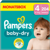 Pampers Baby-Dry vaipat, koko 4, 9-14 kg, kuukausipakkaus (1 x 204 vaippaa).