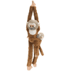 Wild Republic Blødt tøjdyr hængende Monkey med baby, 51 cm