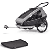 CROOZER Fietskar Kid Keeke 2 Stone Grey incl. Vloerbeschermingsbak