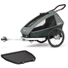 CROOZER Rimorchio per biciclette Kid Vaaya 1 con tappetino protettivo per i piedi, jungle green