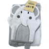 Hut gavesæt badehåndklæde med hætte og vaskehandske elefant grå