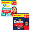 Pampers Windel-Set Premium Protection Pants, Gr. 4, 9-15kg, Monatsbox (168 Windeln) und Baby-Dry Pants Night, Gr. 4 Maxi, 9-15kg, Monatsbox (180 Pants)